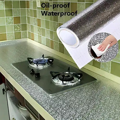 Kitchen Foil Sticker-Kitchen Backsplash Aluminum Foil Sticker ( 2 Meter, 2 Roll )